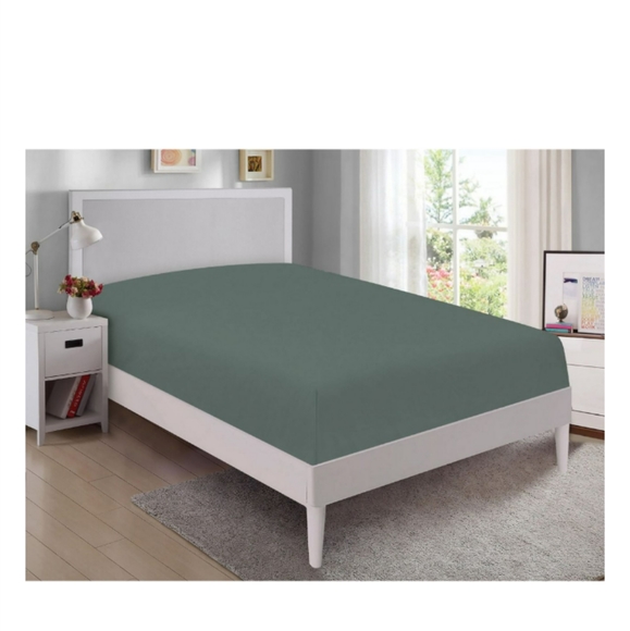 Percal 1 fitted sheet gray - Picture 1 of 4